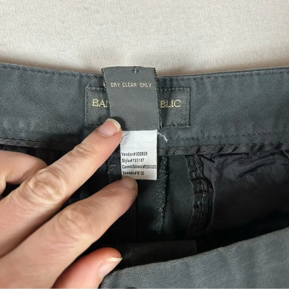 Banana Republic Vintage Gray Dress Pants Womens 10 Stretch Straight High Rise
